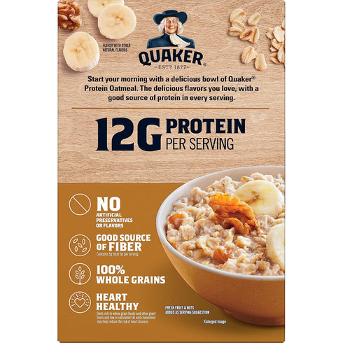 12.9 Oz, 6 Count (Pack 1) Quaker, Protein Instant Oatmeal, Banana Nut