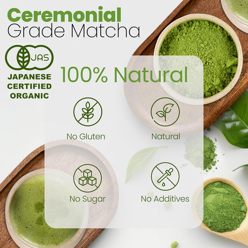 Matcha Wellness Organic Matcha Powder, 3.5oz Culinary Grade from Kyoto – Authentic Green Tea for Lattes