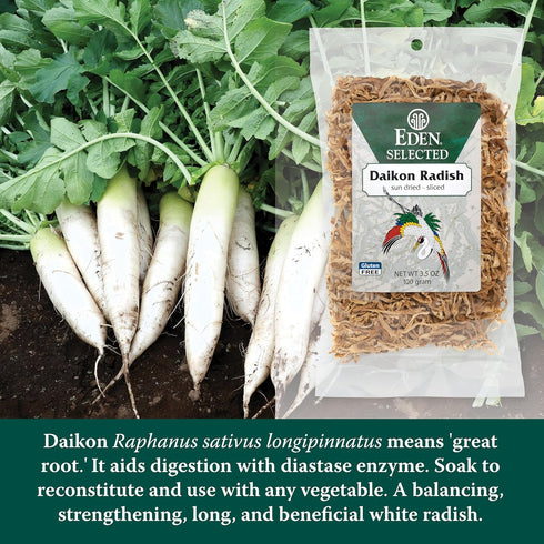 Eden Daikon Radish, Sun Dried, Finely Sliced, Traditionally Made in Japan, 3.5 oz