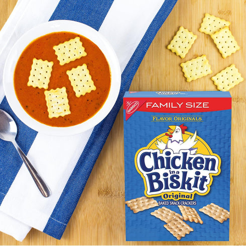 NABISCO 12 oz CHICKEN IN A BISKIT Original Baked Snack Crackers, Lunch Snacks, Family Size