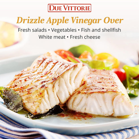 16.9 oz 500ml Due Vittorie Apple Vinegar - Easy to Drink Raw Apple Cider Vinegar Aged in Barrique Wine Barrels, Gourmet