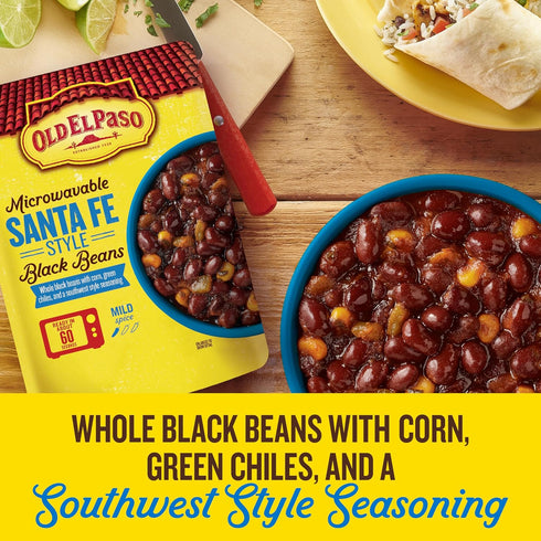 8.8 oz Old El Paso Black Beans, Santa Fe Style, Microwavable Pouch