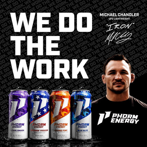 200 B12, 16 Oz 12 Pack Phorm Energy Drink, Grape Smash Flavor, MG Natural Caffeine From Green Tea, Sugar Free