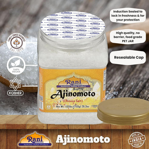 Rani Ajinomoto (Chinese Salt), 26.3oz (1.65lbs) 750g PET Jar, Umami Seasoning