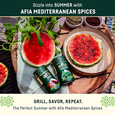 Set Set (Pack 3) Afia Mediterranean Pantry Spices Gift | Aleppo Pepper, Dried Mint & Sumac | Seasoning for Steak