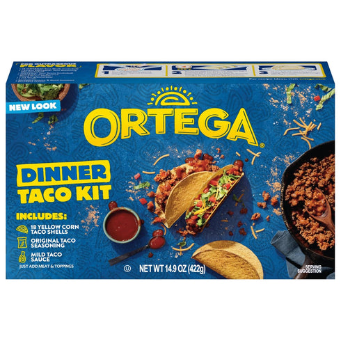 Ortega Taco Kit, 18 Yellow Corn Taco Shells, Taco Seasoning and Taco