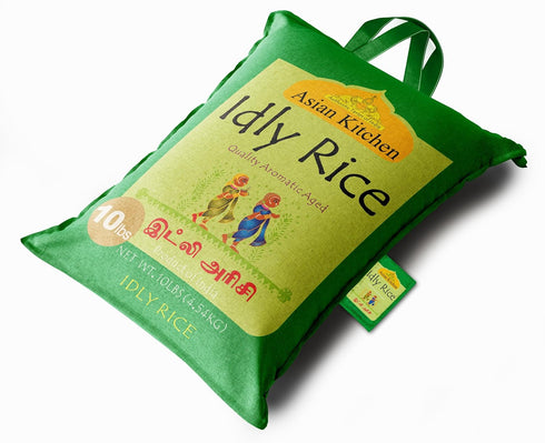 10-Pound 10lbs (4.54kg) Asian Kitchen Idly (Idli) Rice Bag, Short Grain Rice ~ All Natural | Gluten Friendly | Vegan |