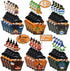 Halloween Cupcake Wrappers Set, 48 Pcs (24 Wrappers + 24 Toppers) for Spooky Gnomes Party Decorations