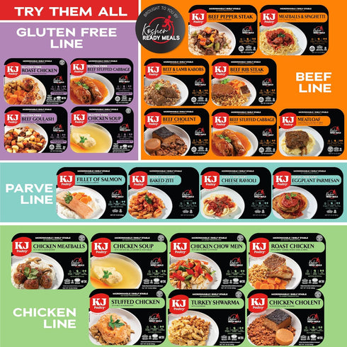 (2 Pack) KJ Poultry Kosher for Passover Gluten Free Meals, Chicken Soup with Non Gebrokts Matzah Balls, Halal, Prepared