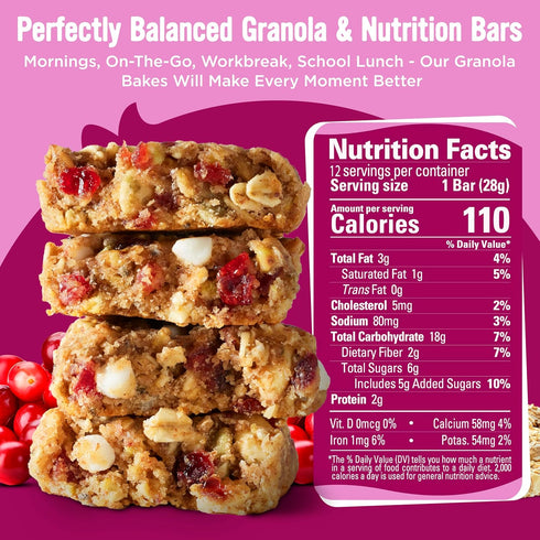 12 Pack Cooper Street Granola Bakes - Soft Baked Oats, Grain & Seeds Breakfast Granola Cookie Bars - Nut & Dairy Free