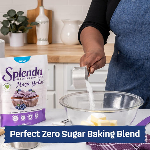 SPLENDA Magic Baker Zero Calorie Baking Blend with Stevia, Erythritol, and Allulose, 1lb Pouch
