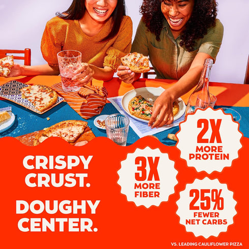 Frozen 2 Pack, 13.4oz Banza Plain Crust Pizza from Chickpeas - High Protein, Gluten Free, Lower Carb Vegan Pizza Crust