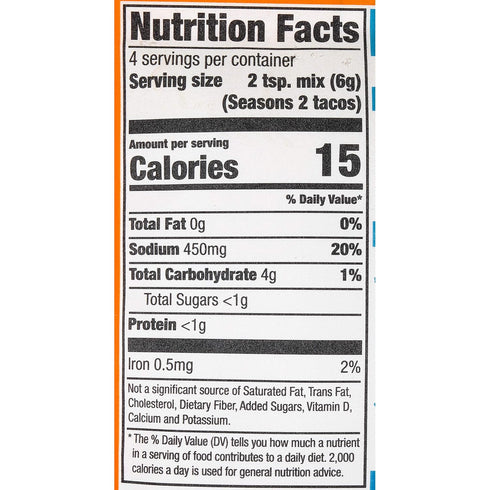 McCormick Street Taco Carne Asada Seasoning Mix, 0.87 oz, Pack of 12