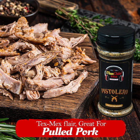 Pistolero Tex-Mex Seasoning (Low Sodium, No MSG) - Fajita & Taco Mix | Seasonings for Pulled Chicken, Pork Ribs, Carne