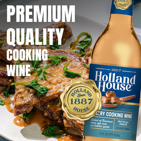 16 OZ Holland House Sherry Cooking Wine, Ideal for Cooking, Roasting and Marinating, FL