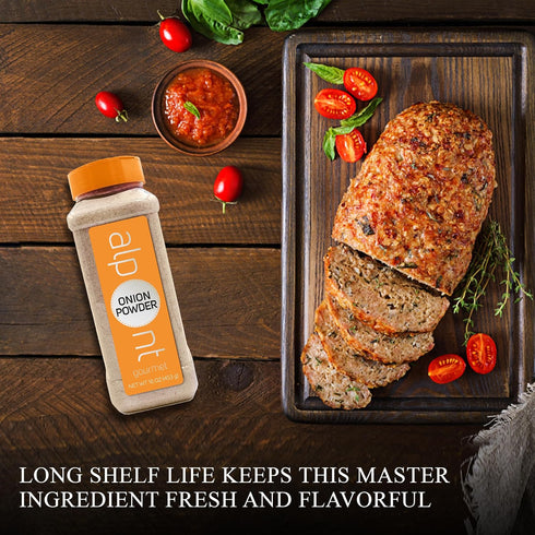 16oz (453g), Packed ALPONT GOURMET Onion Powder All Natural, Non-GMO, To Keep It Fresh, Premium Quality