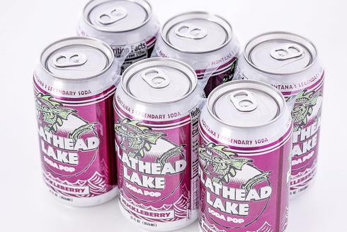 (24 Pack) Flathead Lake Soda Pop (Huckleberry Cans)