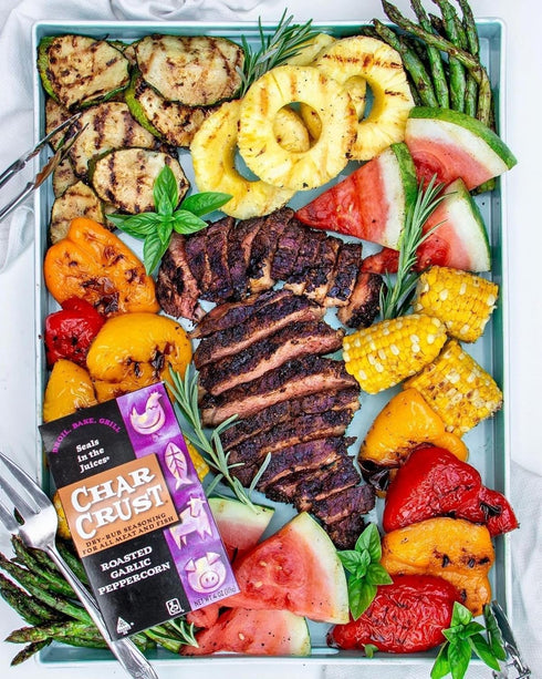 Char Crust Dry Rub Seasoning, Original Hickory Grilled and Roasted Garlic Peppercorn, Holiday Cooking Pack, 4 oz (Pack