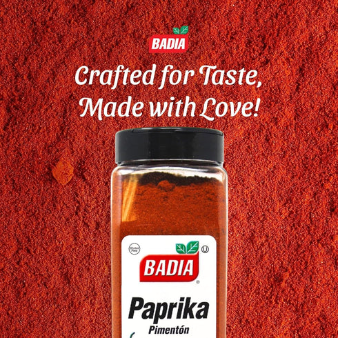 16 oz Badia Paprika, Mild Sweet Flavor for Cooking Rice, Seafood, Stews, Garnishing, Grilling & Seasoning, All-Natural
