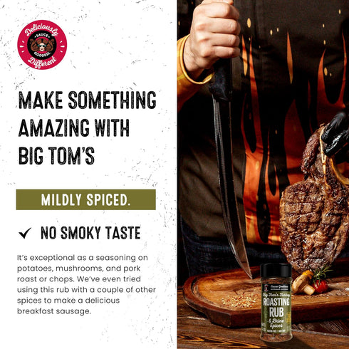 Sauce Goddess Big Tom's Turkey Roasting Rub and Brine Spices Shaker (2-Pack) - Gluten-Free