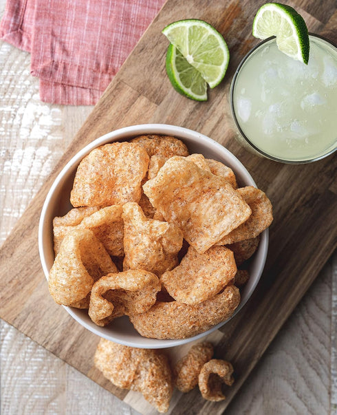 4 4 oz Rib Rack Pork Rinds, Chile Lime - x