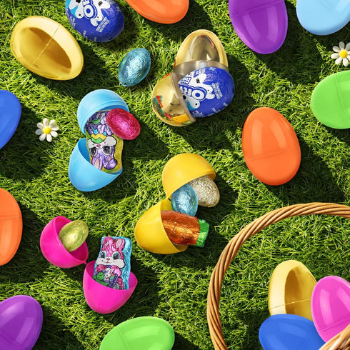 Pack 24 Easter Candy with Fillable Plastic Eggs Bundle - Of Plastic Eggs With Assorted Chocolate Candy for Filling