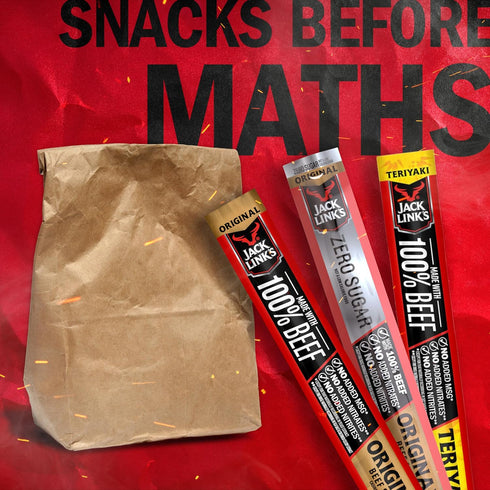 Pack 100% 5g (20 Pack) 0.92 oz Jack Link's Beef Jerky Sticks Variety - Original, Teriyaki & Zero Sugar - Made with Real