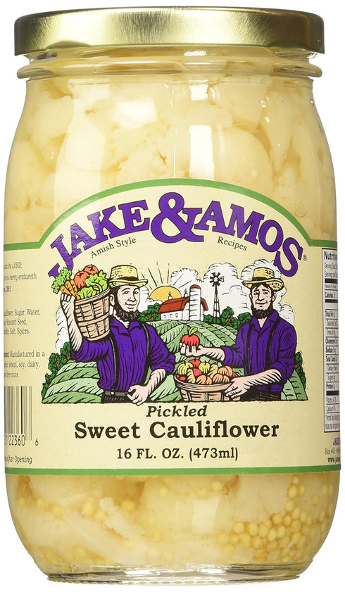 Jake & Amos 16 Oz. (Pack 2) Pickled Sweet Cauliflower, Jar