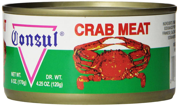 Roland Foods Consul Crab Meat in Water, 6 Ounce Can, Pack of
