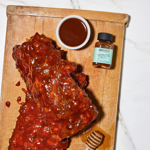Pack Pack 14 Smokehouse by Thoughtfully, Gourmet BBQ Sauce Sampler Variety in Glass Bottles, Vegan and Vegetarian