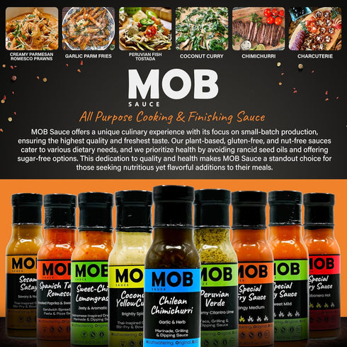 MOB Sauce Peruvian Verde – Award Winning, Creamy Cilantro Lime Taco, Grilling & Dipping Sauce, 9 fl oz