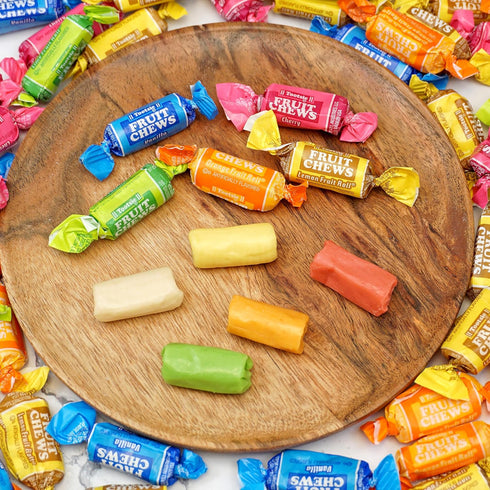 2lb 140 Fruit Chews, Bulk Bag (Approx. Pieces), Taffy Candy, Assorted Fruit Indvidually Wrapped Candy