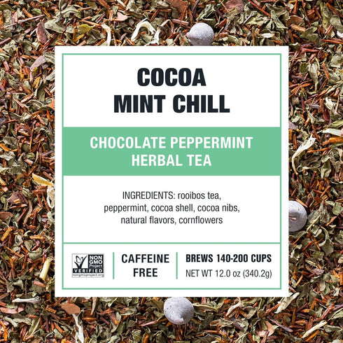200 12 Tiesta Tea - Cocoa Mint Chill Loose Leaf Tea, Chocolate Peppermint Herbal Rooibos Blend, Non-Caffeinated, Hot