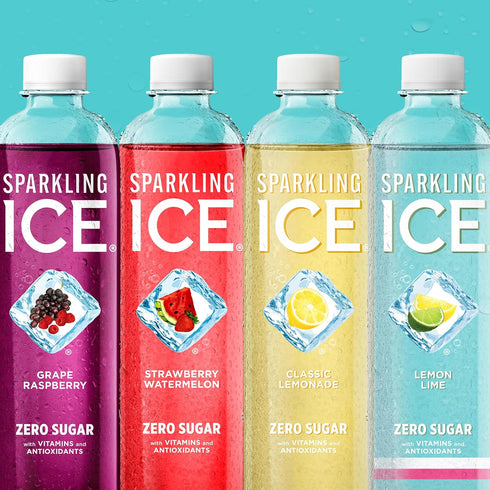 Pack, 17 oz, 12 count Sparkling Ice Blue Variety Zero Sugar Sparkling Water, with Vitamins and Antioxidants, fl