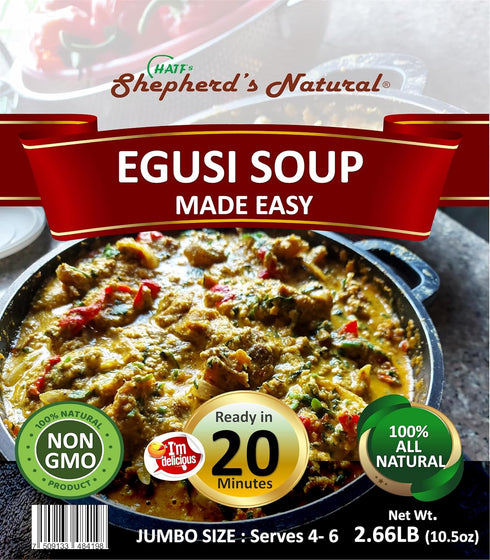 2.66LB 46 20 EGUSI SOUP MADE EASY (With Ijebu Garri), JUMBO SIZE - Get the rich, traditional taste of Nigeria