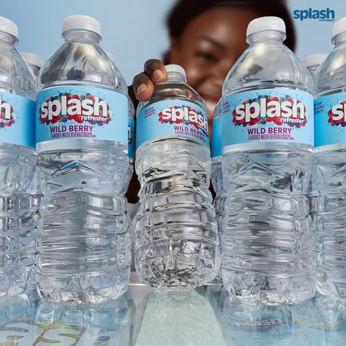 16.9 Oz (24 Count) SPLASH REFRESHER Wild Berry Flavor Water Beverage, Fl Plastic Bottles