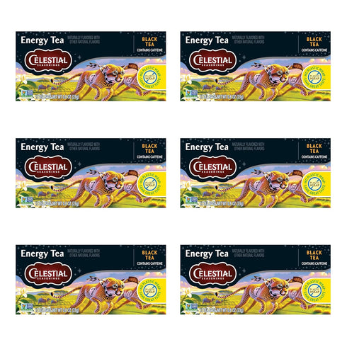 Celestial Seasonings Energy Black Tea, Caffeinated, 12 Tea Bags Box (Pack of