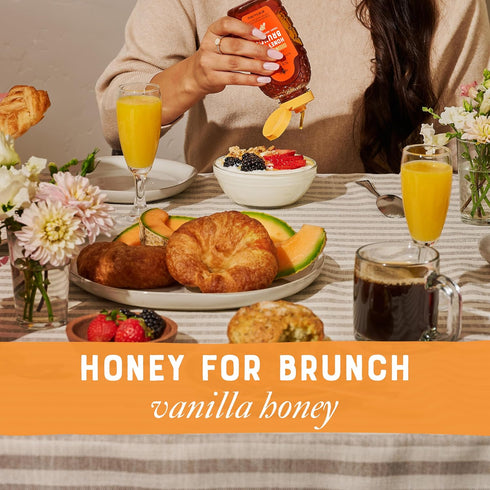 100% 12 oz Nate's Vanilla Honey for Brunch - Made with Pure Honey and Vanilla - Squeeze Bottle - Great for Pancakes