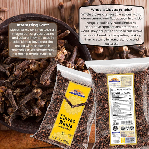 14oz (400g) Rani Cloves Whole (Laung) Great for Food, Tea, Pomander Balls and Potpourri, Hand Selected, Spice ~ All
