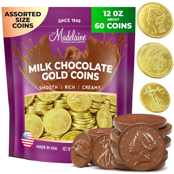 Madelaine Gold Chocolate Coins - Individually Wrapped Easter Candy Basket Fillers -