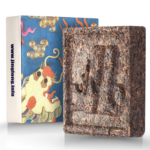 Jinglong Tea Factory - Puerh Tea Brick No19 - Premium Ripe Pu-erh Tea (100g / 3.6 Ounce)