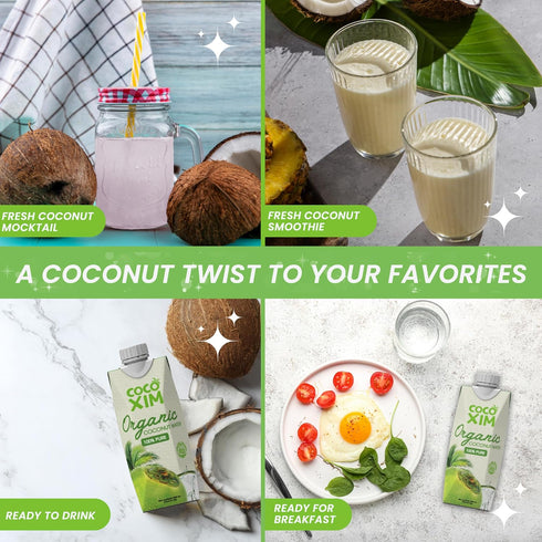 16.9 oz (Pack 12) 100% COCOXIM Ready to Drink Organic Coconut Water - of | Zero Added Sugar| Natural & Fresh