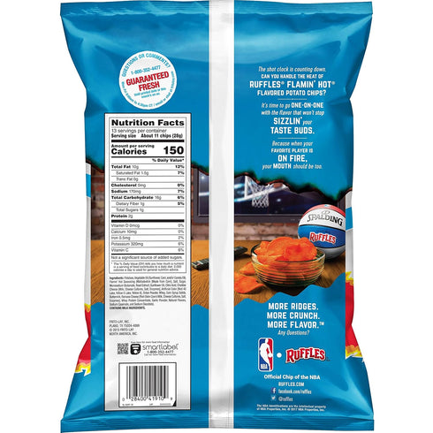 12.5oz Ruffles Potato Chips, Flamin Hot, Party Size Bag