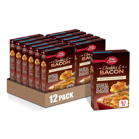 Betty Crocker Cheddar and Bacon Potatoes, Made with Real Cheese, 5.1 oz