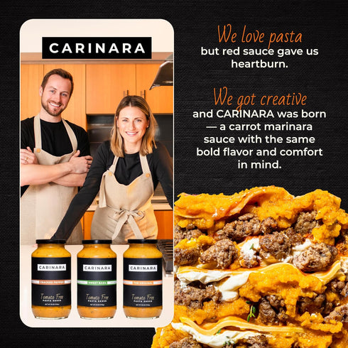 25oz 25 Oz 25oz (3 Pack)) CARINARA Tomato-Free Pasta Sauce | Carrot-Based Marinara Alternative with Garlic, Onion