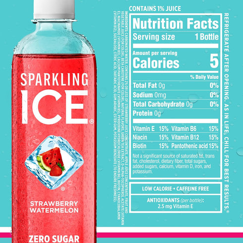 Pack, 17 oz, 12 count Sparkling Ice Blue Variety Zero Sugar Sparkling Water, with Vitamins and Antioxidants, fl