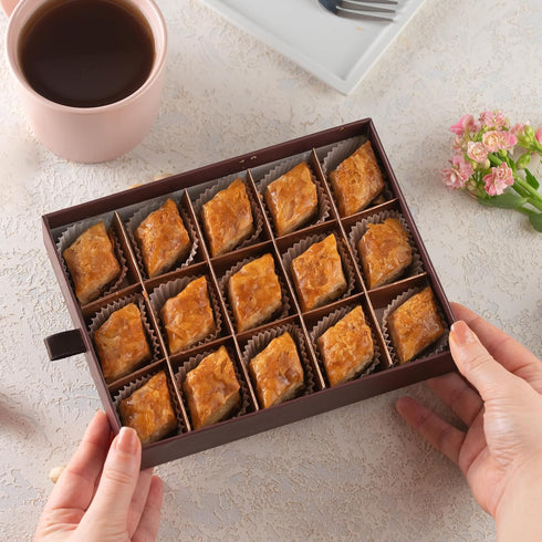 10.5oz 15 Damaskino Home Greek Baklava Gift Box Pieces of Walnut Baklava Pastries Traditional Arabic Dessert