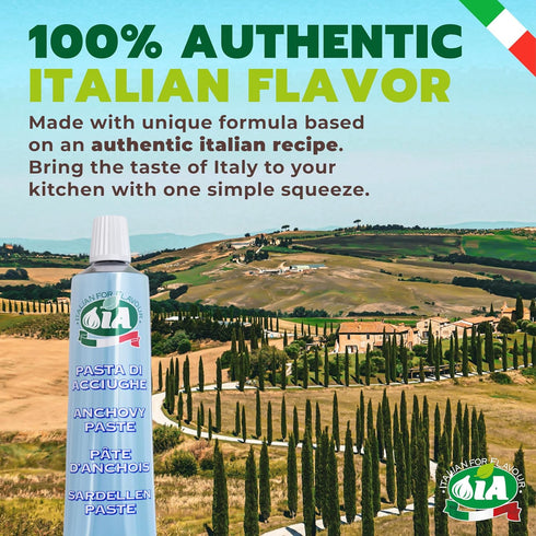 12 2.12oz (60g) Packaging IA Anchovy Paste Ready to Use - Tubes of Ideal for Salads, Eggs or Sandwiches, Gluten-Free