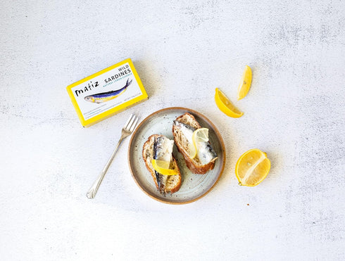 Matiz Sardines with Lemon, Packed in Olive Oil, 4.2 oz/120g Tin