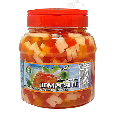 Tasty Kitchen 35 1 (2-Piece Set) Bolle Composite Jelly Topping Boba Bubble Tea Ingredient Assorted Flavors in One Ounce
